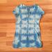 American Eagle Outfitters Tops | American Eagle Ae Y2k Blue Tye Dye Tee T Shirt Tank Top Short Sleeve V Neck | Color: Blue/White | Size: S