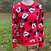 Disney Tops | Disney Top Sweatshirt Red Black White Mickey Mouse Long Sleeve Crewneck Size M | Color: Black/Red | Size: M