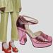 Gucci Shoes | Gucci Shoes Medea Platform Sandals Metallic Pink Leather 38.5 | Color: Pink | Size: 8.5