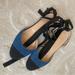 J. Crew Shoes | Jcrew Denim Ankle Wrap Sandals | Color: Blue | Size: 8.5