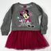 Disney Dresses | Disney Girls Minnie Mouse Dress Size 5 Long Sleeve Gray And Pink | Color: Gray/Pink | Size: 5g