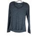 Athleta Tops | Athleta Long Sleeve Striped Women's Blouse Size Small Euc Scoop Neck Stretchy | Color: Black/Gray | Size: S