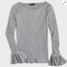 J. Crew Tops | J.Crew Ribbed Bell-Sleeve Top-H0730-Hthr Thistle Grey-Cotton Blend-Nwt | Color: Gray | Size: Various