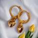 Free People Jewelry | Free People Gold Puffy Heart Huggie Hoop Earrings | Color: Gold | Size: Os