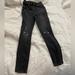 American Eagle Outfitters Jeans | American Eagle Black Denim Ripped Distressed Skinny Jeans | Color: Black | Size: 0