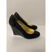 Coach Shoes | Coach Wedge Heels Shoes Kerryann Signature Size 10 Black | Color: Black | Size: 10