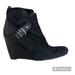 Nine West Shoes | Genuine Suede And Leather Black Boots With 3.5” Wedge | Color: Black | Size: 6