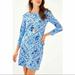 Lilly Pulitzer Dresses | Lilly Pulitzer | Sophie 3/4 Sleeve Dress Upf 50+ Zanzibar Blue Women’s Size S | Color: Blue/Pink | Size: S