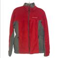 Columbia Jackets & Coats | Columbia Fleece Jacket Crimson Colorblock Zip Up W Embroidered Logo M | Color: Gray/Red | Size: M