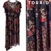 Torrid Dresses | Euc Torrid Midi Studio Knit Asymmetrical Short Sleeve Women’s Plus Dress Sz 2x | Color: Black/Red | Size: 2x