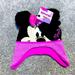 Disney Accessories | Disney Minnie Mouse Hat And Gloves Set | Color: Black/Pink | Size: Osg