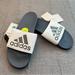 Adidas Shoes | Adidas Adilette Comfort Slides Sandals Men Size 9 Gift Gray White Sample Shoes | Color: Gray/White | Size: 9
