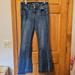 American Eagle Outfitters Jeans | American Eagle Artist Double Button Flare Wide Leg Jeans Stretch 8 Long | Color: Blue | Size: 8