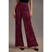 Anthropologie Pants & Jumpsuits | Anthropologie Fringed Sequined Wide Leg Pants Plum Petite Size 0p Nwt | Color: Black/Pink | Size: 0p