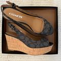 Coach Shoes | Coach Ferry Sling Back Platform Shoes Size 7 | Color: Gray | Size: 7