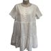 Madewell Dresses | Madewell Nwt Size L Embroidered Eyelet Button-Front Tiered Mini Dress Mc958 | Color: White | Size: L