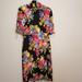 Anthropologie Dresses | Anthropologie Ett Twa Turtleneck Floral Knit Dress Size M | Color: Black/Red | Size: M