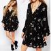 Free People Dresses | Free People Jasmine Boho Embroidered Bell Sleeve Mini Dress Size 2 | Color: Black/White | Size: 2