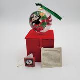 Disney Holiday | Midwest By Cannon Falls Disney Mickey & Co Handpainted Glass Ornament In Box | Color: Red/White | Size: Os