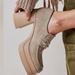 Free People Shoes | Free People Double Stacked Platform Loafers Tan Suede Horsebit Trim New | Color: Tan | Size: 8