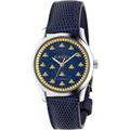 Gucci Accessories | Gucci Watch Men's Ya1264122 G-Timeless Blue Leather Watch Automatic | Color: Blue/Tan | Size: Os