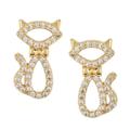 Kate Spade Jewelry | Kate Spade Gold Jazz Things Up Cat Crystal Earrings | Color: Gold | Size: Os