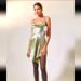 Urban Outfitters Dresses | Mallory Metallic Asymmetrical Mini Slip Dress Adjustable Straps | Color: Green | Size: M
