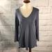 Anthropologie Tops | Anthropologie Pure + Good Long Sleeve V Neck Tee | Color: Gray/Purple | Size: M