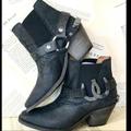 Free People Shoes | Free People Black Leather Strap Western Ankle Boot | Color: Black | Size: Various