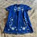 Zara Dresses | Blue Embroidered Dress | Color: Blue/White | Size: L