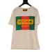 Gucci Shirts | Gucci Men Dapper Dan Logo T Shirt Medium Cream White Green Cotton Short Sleeve | Color: Cream/Green/White | Size: M