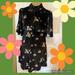 Free People Dresses | Free People Size 4 Floral Black Velvet Mini Dress Nice | Color: Black/White | Size: 4