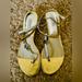 Michael Kors Shoes | Micheal Kors T-Strap Logo Sandals | Color: Gold | Size: 8