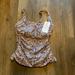 Athleta Swim | Athleta Aqualux Batik Bra Sized Swim Tank. Nwt . Retail 94 | Color: Brown/White | Size: 36 B-C