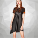 Zara Dresses | (50% Off) Nwt Zara Dress Black Faux Leather Asymmetrical Combo Dress Size Small | Color: Black/Orange | Size: S