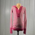 American Eagle Outfitters Tops | American Eagle Outfitters Junior's Pink & White Pullover Hoodie Sz Xs | Color: Pink/White | Size: Xsj