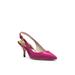 Michael Kors Shoes | Michael Kors Womens Pink Kelsey Pointed Toe Kitten Heel Leather Slingback 8 M | Color: Pink | Size: 8