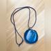 Anthropologie Jewelry | Anthropologie Blue Agate Slice Necklace Jewelry | Color: Blue | Size: Os