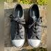 Converse Shoes | Converse All Star Low Tops Tennis Shoes Black Quilted Pattern Sz 7 | Color: Black | Size: 7