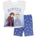 Disney Matching Sets | Disney Frozen Elsa Anna Sisters Love T-Shirt & Bike Shorts Size 6 Cotton Snow | Color: Blue/Silver | Size: 6g