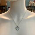 Coach Jewelry | Coach Pave Crystal Heart Pendant .925 Sterling Silver Necklace | Color: Silver | Size: Necklace Measures 18” In Length