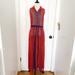 Anthropologie Dresses | Anthropologie Red And Blue Sheer Button Down Maxi Dress | Color: Blue/Red | Size: S