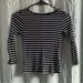 American Eagle Outfitters Tops | American Eagle Outfitters | Black And White Striped Ribbed Crop Top | S | Color: Black | Size: S