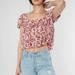 Free People Tops | Free People Cropped Pastel Animal Print Top | Color: Pink/Tan | Size: S