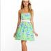 Lilly Pulitzer Dresses | Lilly Pulitzer Green Langley Dress In Size 4 - Women | Color: Green | Size: 8 | Color: Blue/Green | Size: 8