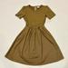 Lularoe Dresses | Lularoe Amelia Fit And Flare Short Sleeve Dress Size Xs Brand New With Tags! | Color: Brown/Tan | Size: Xs
