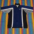 Nike Shirts | 90s Nike Zip Up Polo Short Sleeve Track Jacket Jersey Vintage Sportswear Swoosh | Color: Black/Blue | Size: M