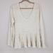 Anthropologie Tops | Anthroplogie Deletta Thea Top White Peplum Blouse Ruffle Boho Top Size Large | Color: White | Size: L