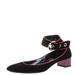 Gucci Shoes | Gucci Black/Red Suede And Patent Leather Square-Toe Sandals Size 39 | Color: Black | Size: 39