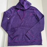 Adidas Tops | Adidas Sweatshirt Hoodie Medium Purple Pullover Thumbholes Climawarm Fleece Line | Color: Purple | Size: M